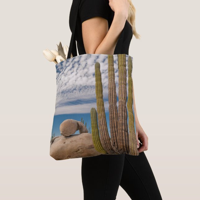 Cactus In Desert Scenic Tote Bag (Close Up)