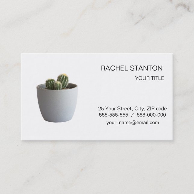 Cactus in pot business card (Front)