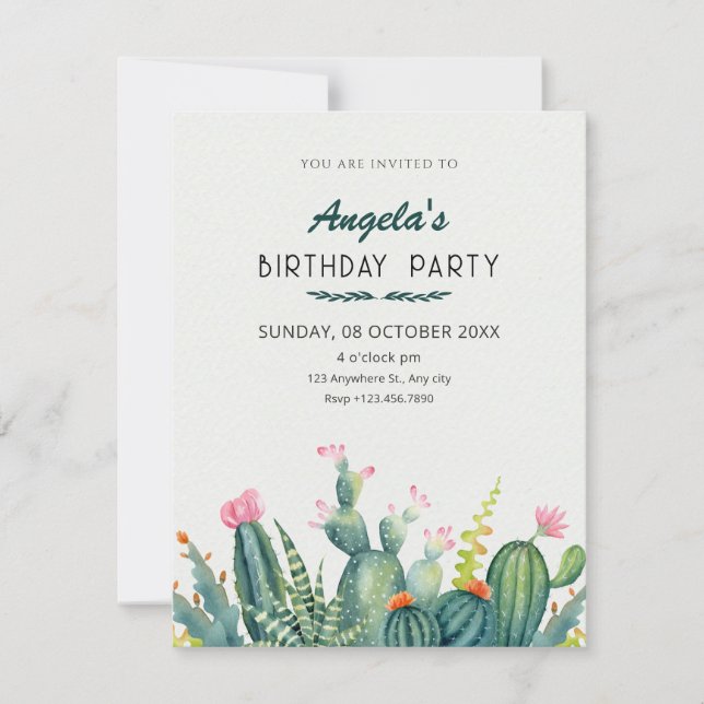 Cactus  invitation (Front)