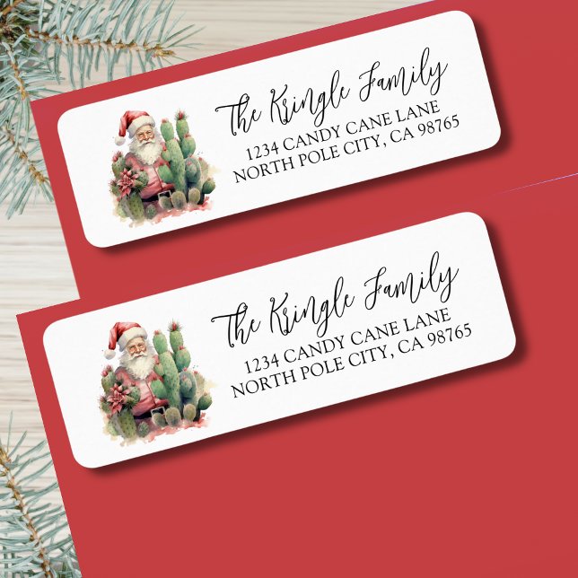 Cactus Joyeux Noël Adresse de retour (Cactus Merry Christmas Return Address label )