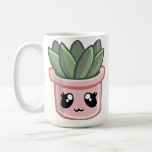 Cactus Kawai Green Succulent Watercolor  Plant Cof Coffee Mug