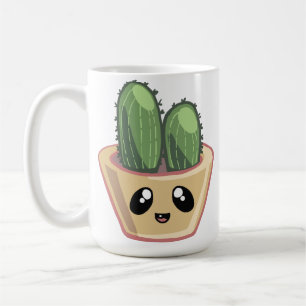 Cactus Kawai Green Succulent Watercolor Plant Cof Coffee Mug