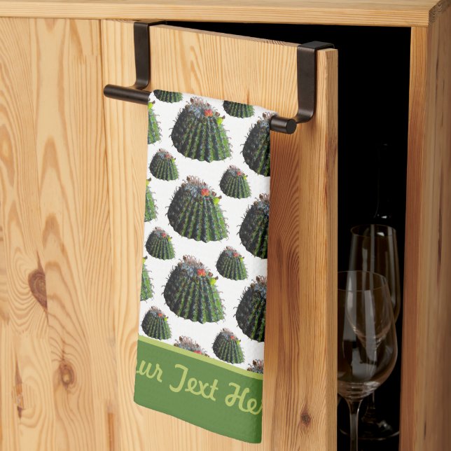 Cactus Kitchen Towel - Optional Personalization (Thirds Fold)