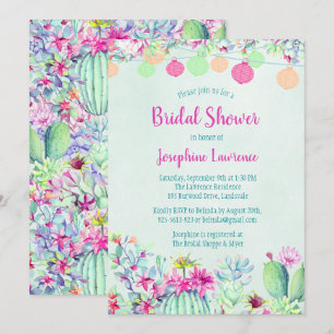 Cactus Lantern Fiesta Invitations de douche nuptia