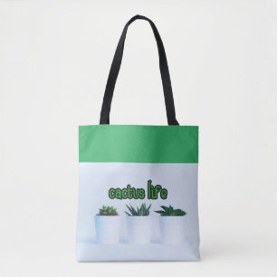 Cactus Life Potted Succulents Tote Bag