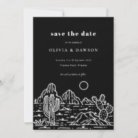 Cactus Line Art Desert Photo Save the Date
