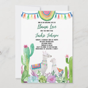 Cactus Llama Baby Shower Invitation