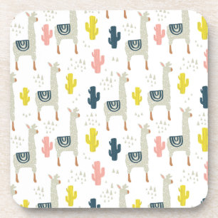 Cactus & Llamas Pattern Coaster