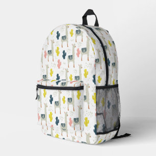 Cactus & Llamas Pattern Printed Backpack