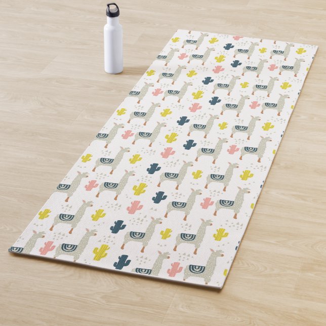 Cactus & Llamas Pattern Yoga Mat (In Situ)