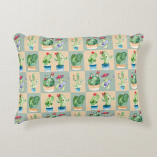 cactus love - watercolor (2) accent pillow