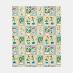cactus love - watercolor (2) fleece blanket