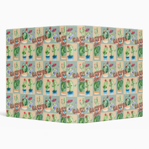 cactus love - watercolor pattern binder