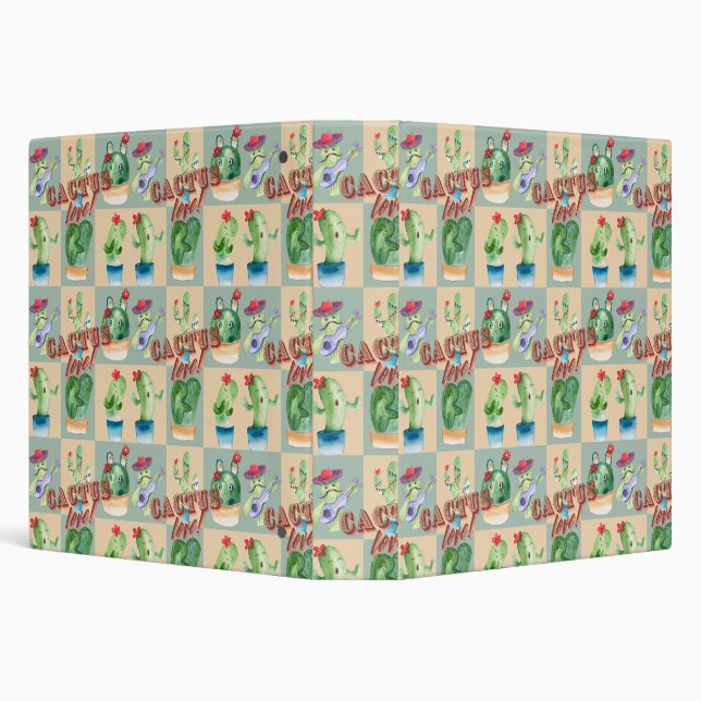 cactus love - watercolor pattern binder (Background)