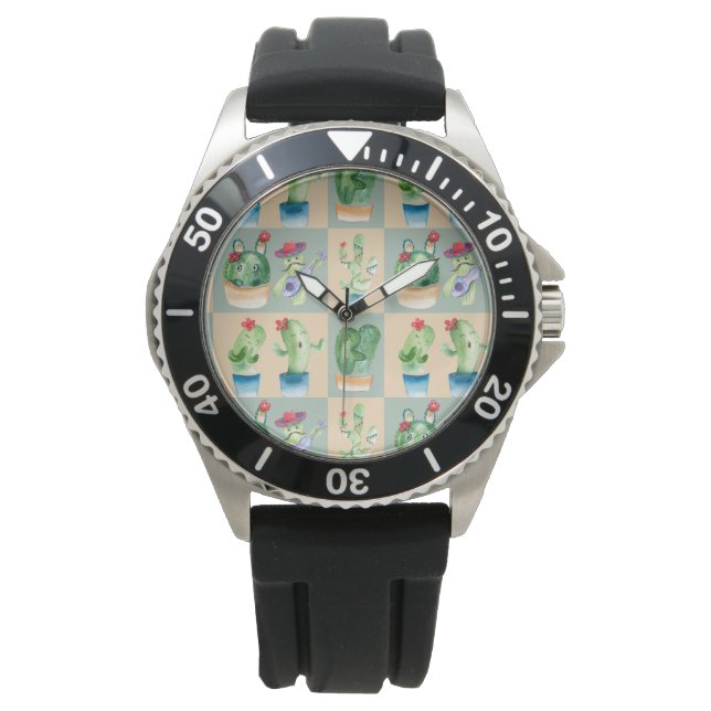 cactus love - watercolor watch (Front)