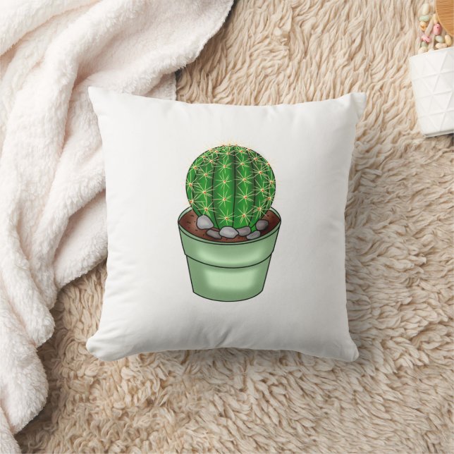 Cactus Makes Perfect | Plant Pun Throw Pillow (Blanket)