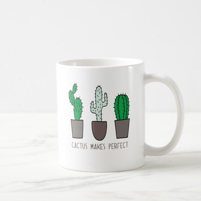 Cactus Makes Perfect Pun Coffee Mug (Right)