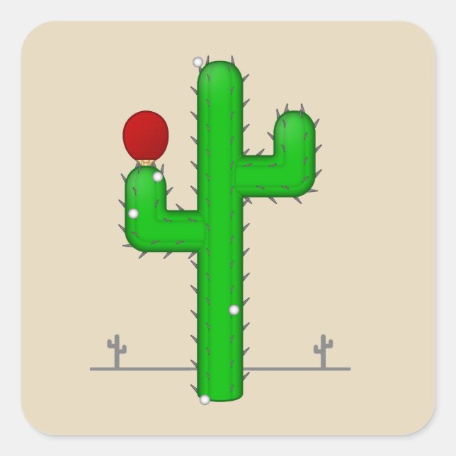 Cactus Makes Perfect Square Sticker (Front)