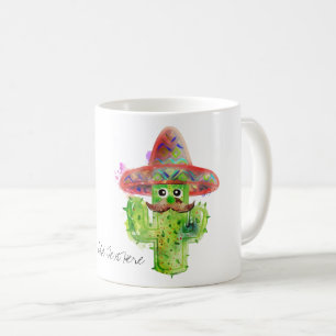 Cactus Man Moustache Hat Fiesta Add Own Text Fun Coffee Mug