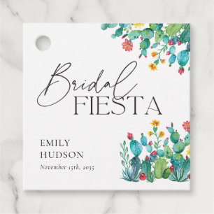 Cactus Mexican Fiesta Bridal Shower Favour Tags