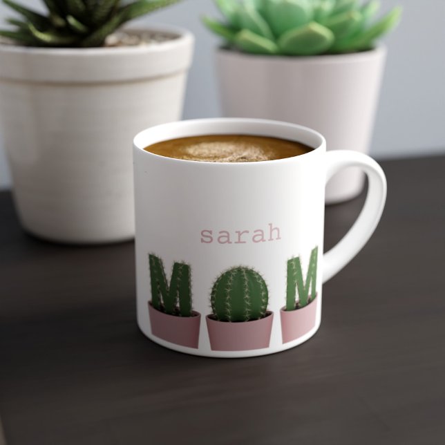 Cactus Mom Plant Parent Espresso Cup (Cute little espresso cup for the Cactus Mom in your life. Just add their name (or yours))