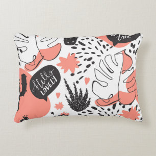 Cactus, monstera: modern seamless pattern. accent pillow