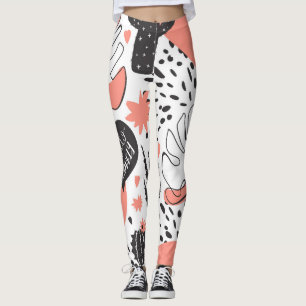 Cactus, monstera: modern seamless pattern. leggings