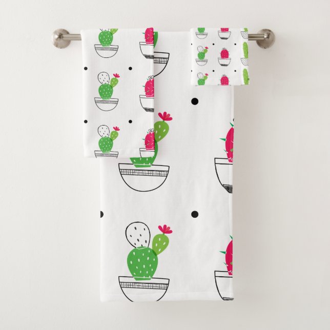 Cactus motif rose vert (En situation)