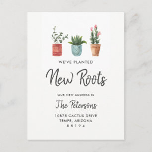 Cactus Moving Announcement   New Roots Postcard