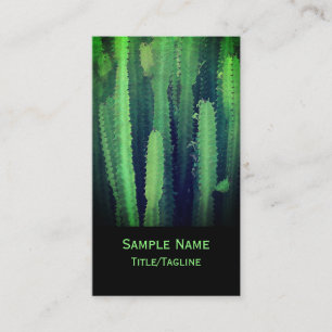 cactus  nature art  bold custom double sided green business card