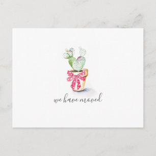 Cactus New Home Holiday Moving Announcemet Postcard