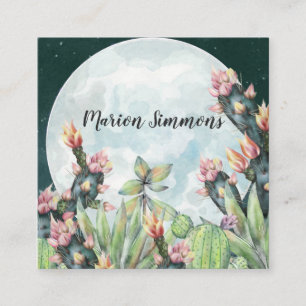 Cactus Night Desert Stars   Social Media Square Business Card