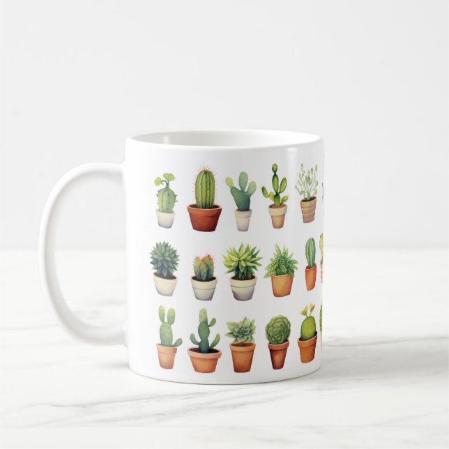 Cactus Oasis Mug / Watercolor Cactus Mug (Gauche)