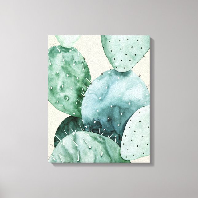 Cactus on Coral Canvas Print (Front)