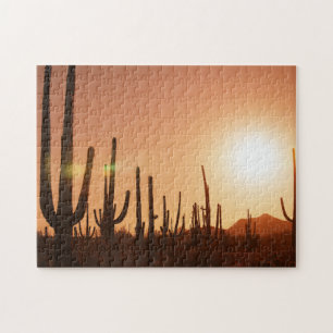 Cactus On Desert Jigsaw Puzzle