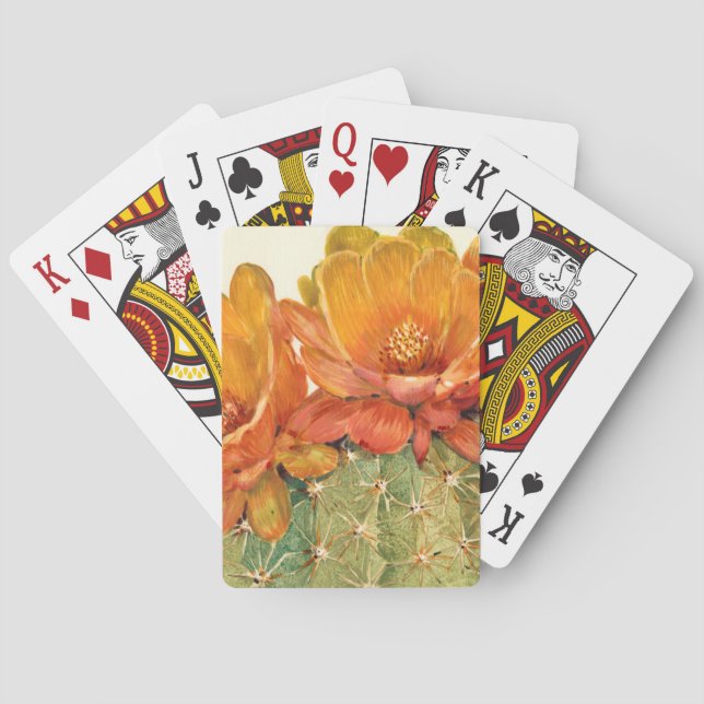Cactus Orange Blossoms Playing Cards (Back)