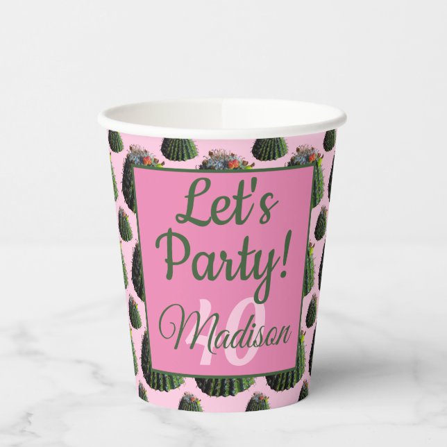 Cactus Paper Cups - Optional Personalization (Left)