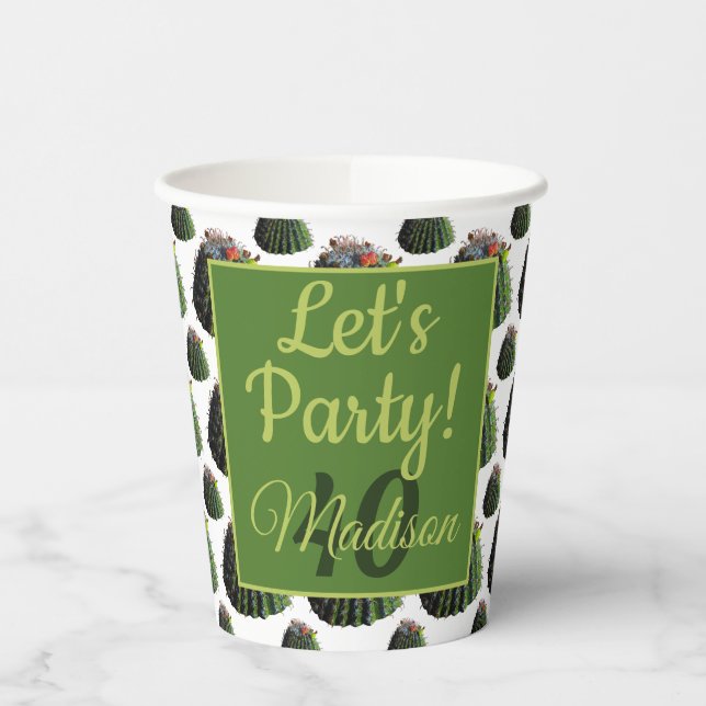 Cactus Paper Cups - Optional Personalization (Left)