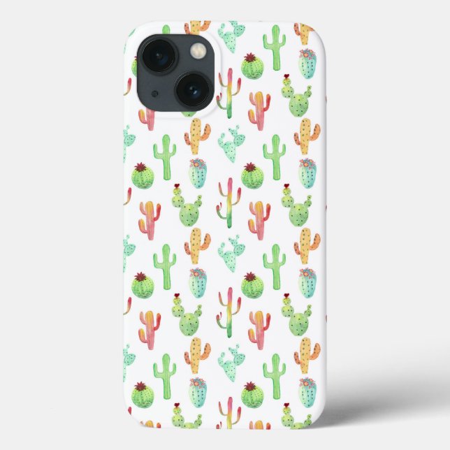 Cactus Pastel Watercolor Pattern Case-Mate iPhone Case (Back)