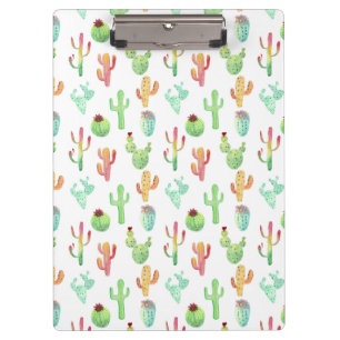 Cactus Pastel Watercolor Pattern Clipboard