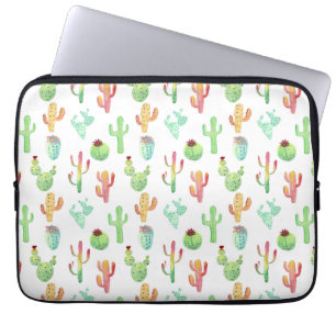 Cactus Pastel Watercolor Pattern Laptop Sleeve