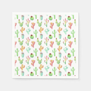 Cactus Pastel Watercolor Pattern Napkin