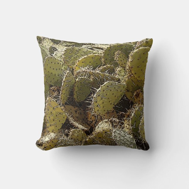 Cactus Patch Throw Pillow (Front)