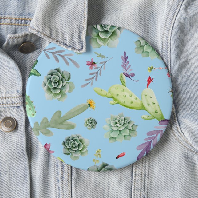 Cactus Pattern 10 6 Inch Round Button (In Situ)