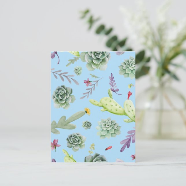 Cactus Pattern 10 Postcard (Standing Front)