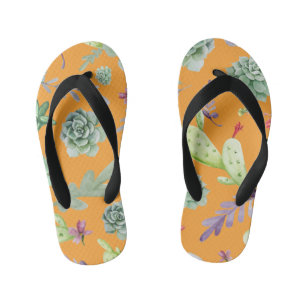 Cactus Pattern 11 Kid's Flip Flops