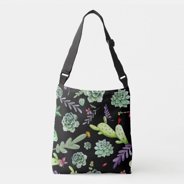 Cactus Pattern 2 Crossbody Bag (Front)