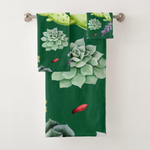 Cactus Pattern 3 Bath Towel Set