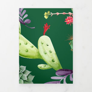 Cactus Pattern 3 Tri-Fold Holiday Card