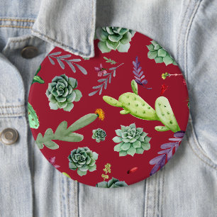 Cactus Pattern 4 6 Inch Round Button